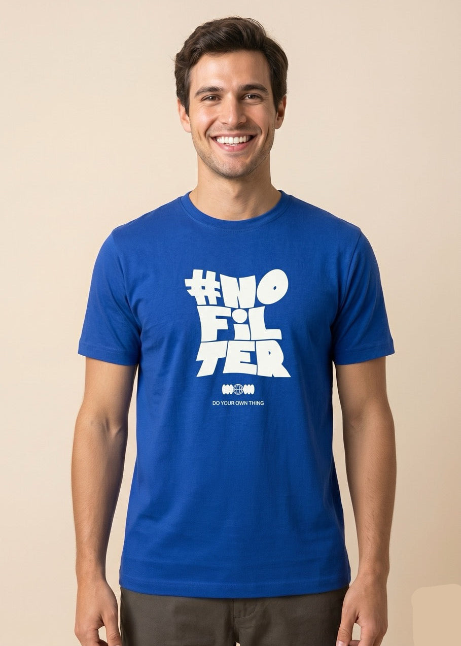 wyi blue no filter print tshirt