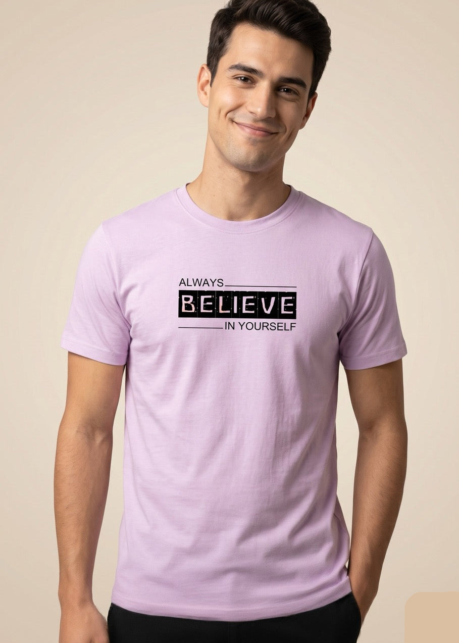 wyi lavender tshirt believe print